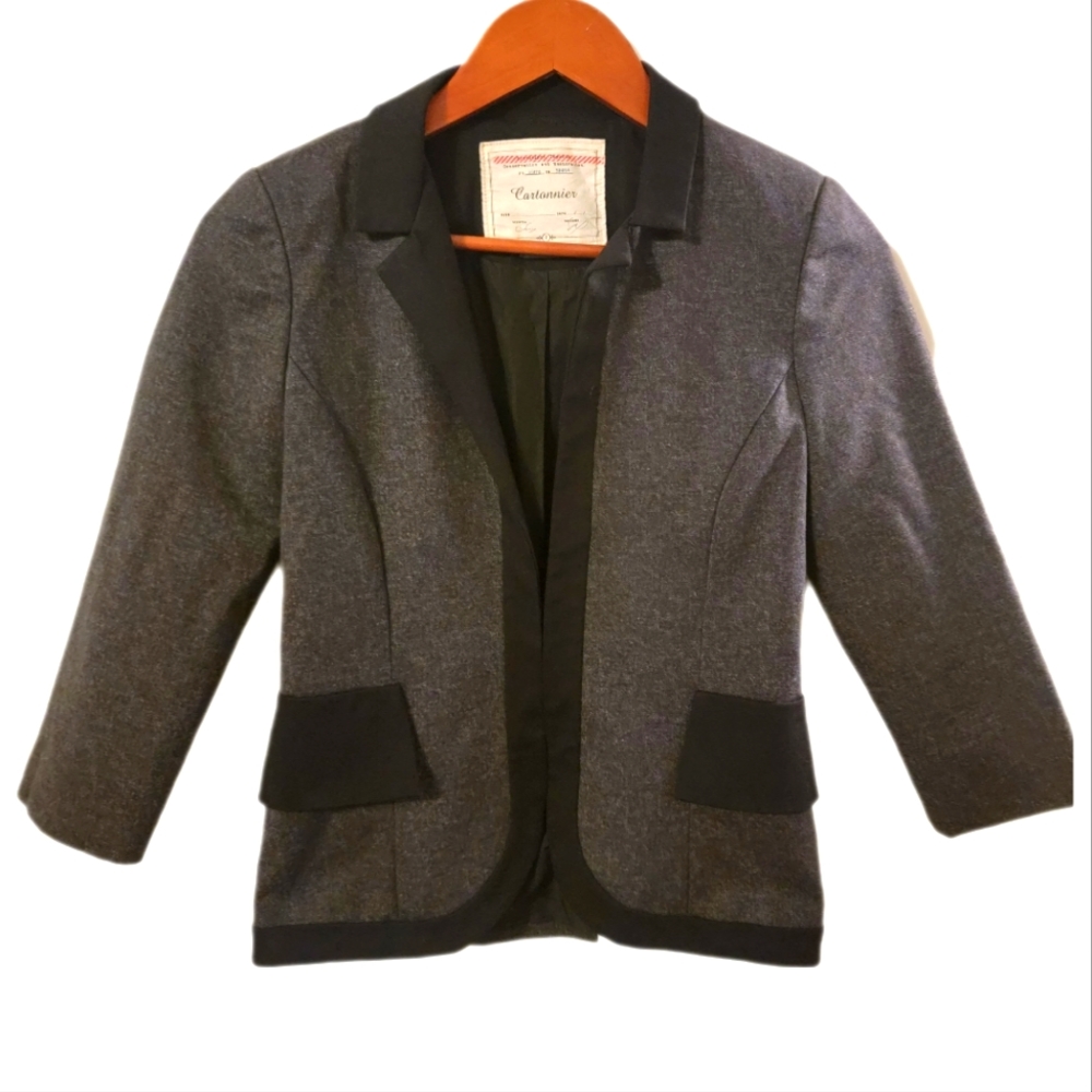 Anthropolgie Cartonnier Cropped Comtrasting Blazer Jacket